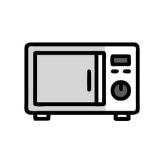 Obraz premium Microwave Icon in minimalist design with gray colors