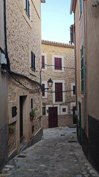 most touristy street in the village of estellencs in mallorca