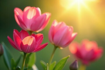 Naklejka premium delicate petals unfolding in soft morning light, peaceful, flowers