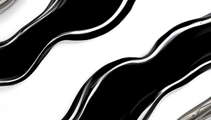 Abstract black and white flowing lines background with dynamic curves