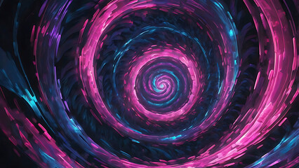 Obraz premium Bright neon light spirals in shades of blue and magenta, forming an abstract motion art piece. Symbolizes vivid imagination and energetic aesthetics