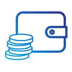 Obraz premium coin on wallet finance Line Gradient Icon