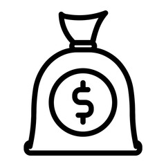 Sack of money finance Line Icon