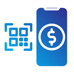 QR code finance Solid Gradient Icon