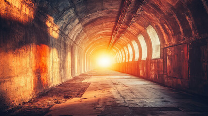 Naklejka premium 360 degree full panorama environment map of futuristic hall door tunnel basement with sun light 3d render illustration hdri hdr vr virtual reality content. 3D Illustration