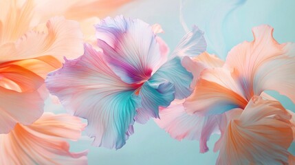 Delicate Pastel Flowers Softly Bloom in Gentle Breeze