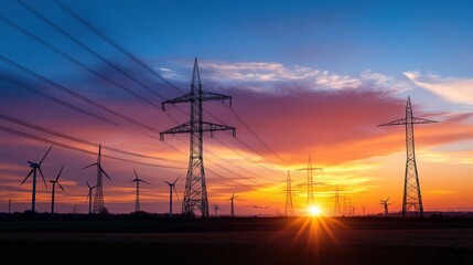 Fototapeta premium A team of energy professionals managing a smart energy system, using AI-driven tools to monitor and adjust energy distribution, maximizing efficiency and reducing waste