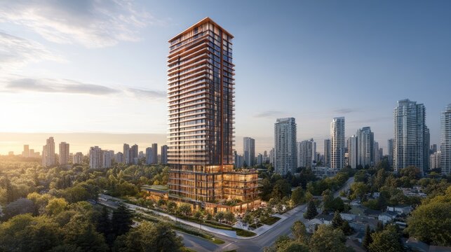 A high-end condo with a modern lobby and secured entry.