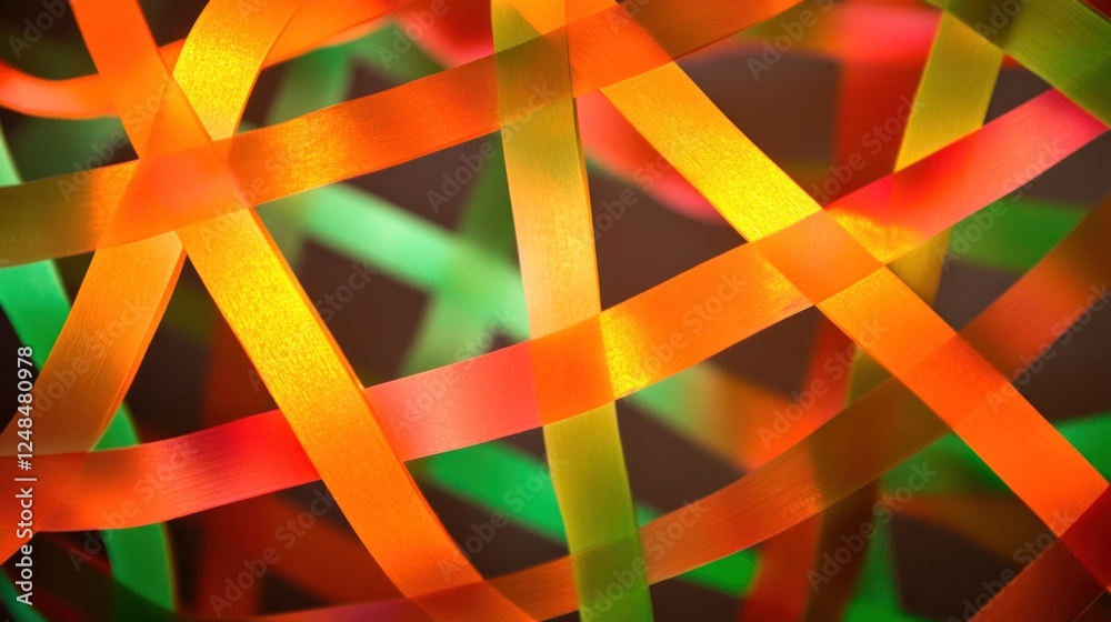 Poster Abstract Colorful Ribbons Intertwined In A Complex Pattern