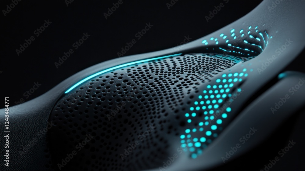 Poster Abstract Design Featuring Illuminated Perforated Surface