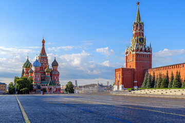 View of Moscow iconic landmarks, reflecting centuries of history, culture, and national pride
