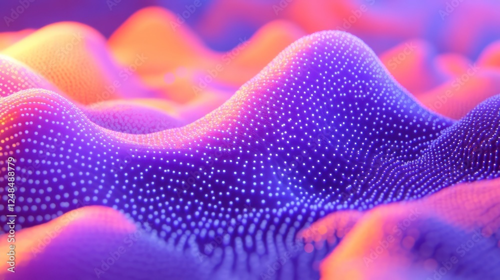 Poster abstract colorful wavy surface with dots