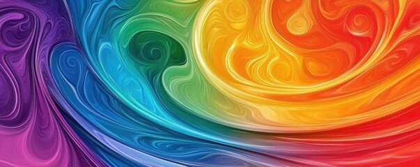 Colorful background with rainbow swirls- creating a vibrant and eye-catching design.