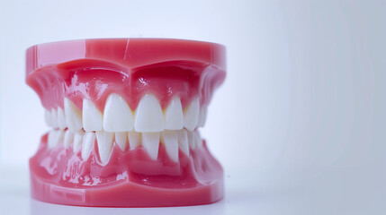 Obraz premium Close-Up of Tooth Model with Shallow Depth of Field on White Background