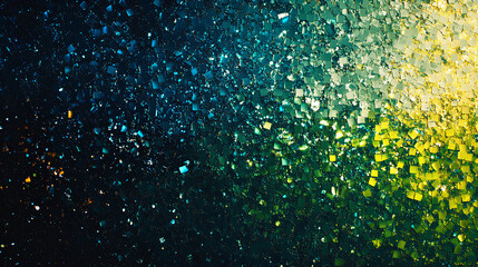 Black dark blue green emerald petrol teal lime yellow white abstract background. Color gradient ombre blend. Line stripe. Bright light flash glow glitter neon metallic. Noise grain mesh