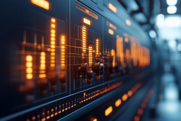 Futuristic data visualization of energy market trends analytics and performance indicators  Abstract digital interface background with copy space for text overlay