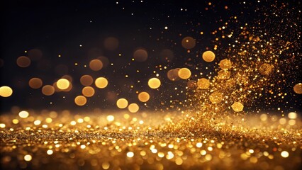 Obraz premium Golden Sparkle Background A Luxurious Display of Shimmering Lights and Glittering Dust