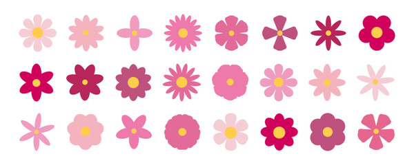 Set of flowers. Abstract origami flowers icons background. Doodle flat style for banners, wallpaper, posters, websites, online shopping. Vector illustration design and creative idea ,eps 10.