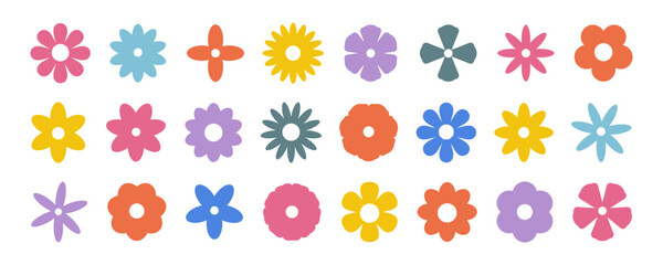 Set of flowers. Abstract origami flowers icons background. Doodle flat style for banners, wallpaper, posters, websites, online shopping. Vector illustration design and creative idea ,eps 10.