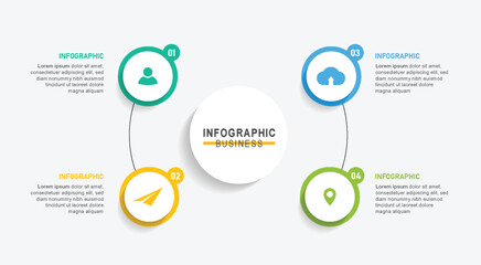 Circular infographic template with 4 options