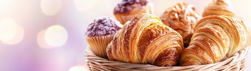 Freshly Baked Pastries in a Basket