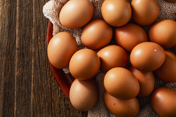 eggs on wooden background