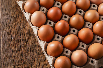 eggs on wooden background
