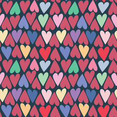 handdrawn seamless pattern with hearts and stars. Perfect for romantic design