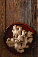 ginger on wooden background