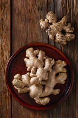 ginger on wooden background