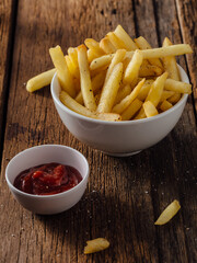 french fries on a white plate 