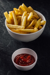 french fries with ketchup