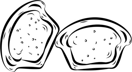 Italian dessert. Hand drawn vector isolated sketch. Pasticciotto 