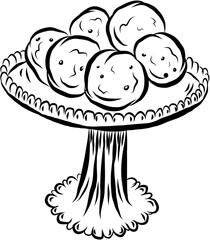 Italian dessert. Hand drawn vector isolated sketch. Amaretti 