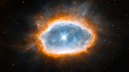 Obraz premium Bright Star Within a Cosmic Nebula Cloud