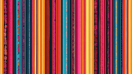 Seamless vector pattern. Background for decor or ethnic Mexican fabric pattern with colorful stripes. Can be used for ceramic tiles, wallpapers, linoleum, textiles.