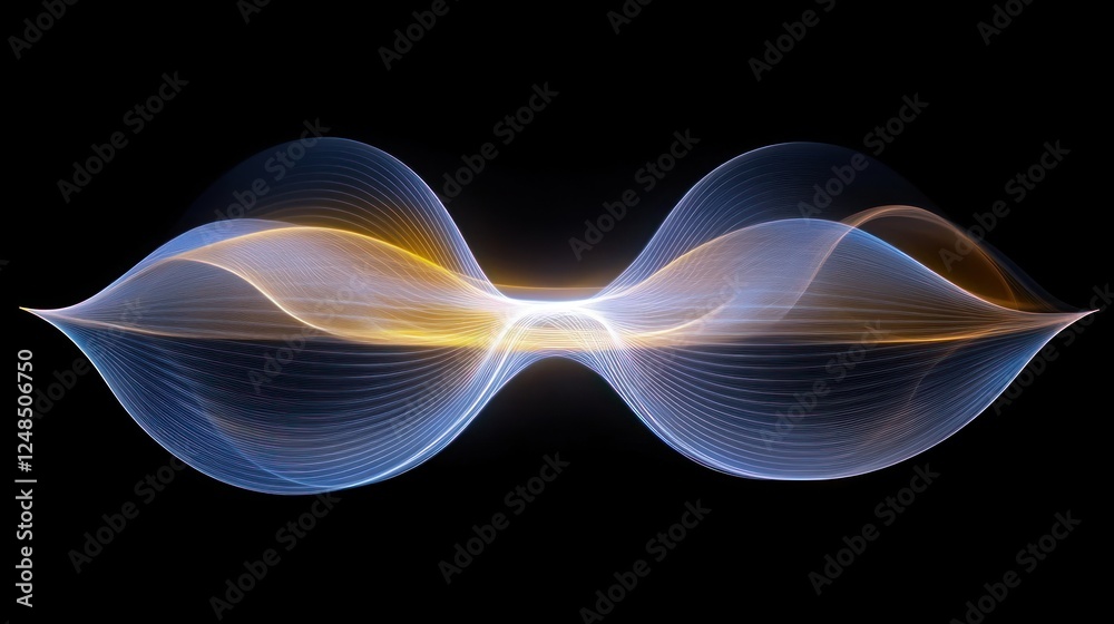 Aufkleber abstract light waves flowing symmetrically through space