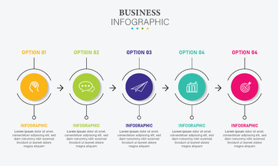 Business infographic element with 5 options, steps, number vector template design