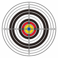 Concentric rings as target, scalable vector illustration for hunters, sports shooters, blowguns, archers, air rifles