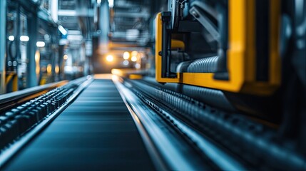 Industrial Conveyor Belt System In Modern Factory