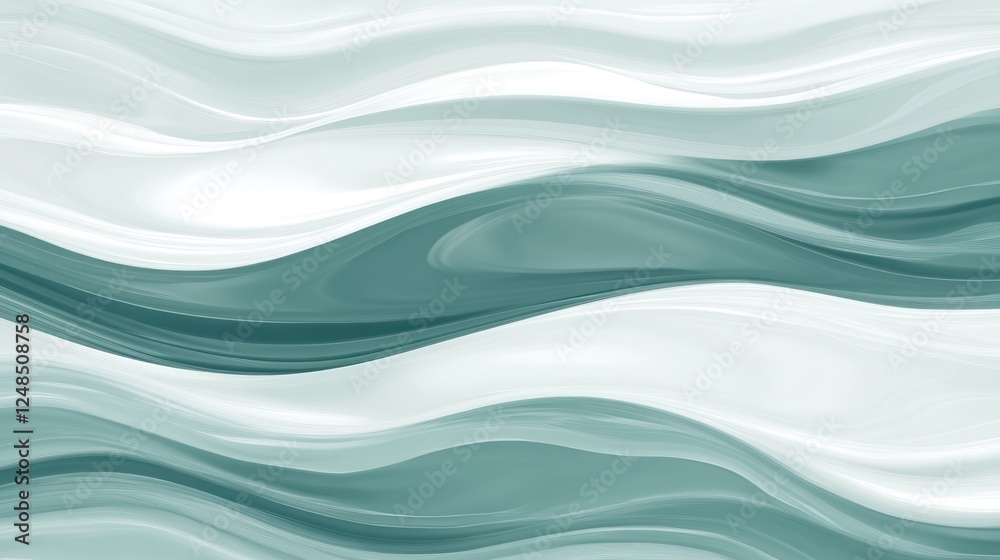 Poster abstract teal and white wave pattern design