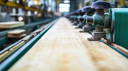 Obraz premium Wood processing factory automated lumber line