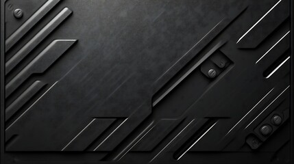 Abstract Dark Metallic Panel Design with Geometric Shapes
