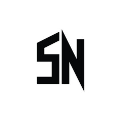 SN monogram logo design letter text name symbol monochrome logotype alphabet character simple logo