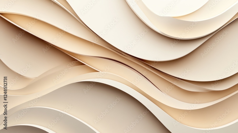 Poster abstract beige wave pattern design