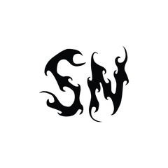 SN monogram logo design letter text name symbol monochrome logotype alphabet character simple logo