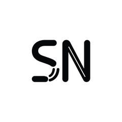 SN monogram logo design letter text name symbol monochrome logotype alphabet character simple logo