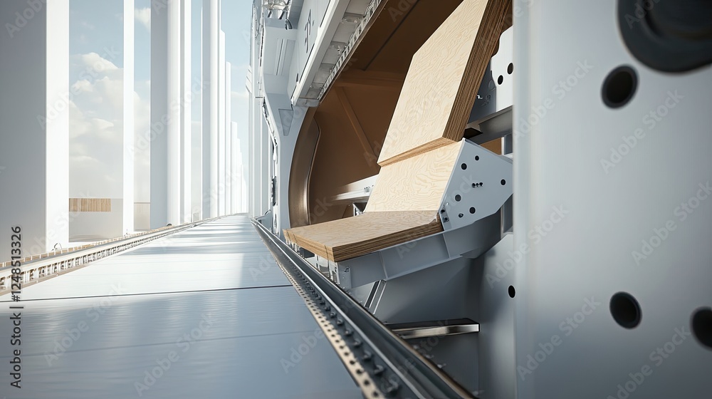 Poster automated plywood panel handling system in modern factory