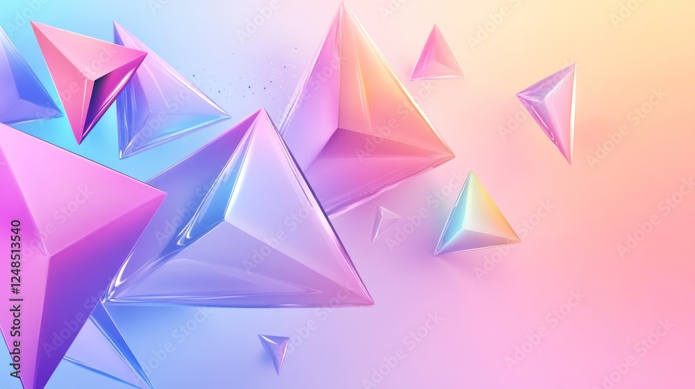 Poster abstract pastel triangular geometric shapes design