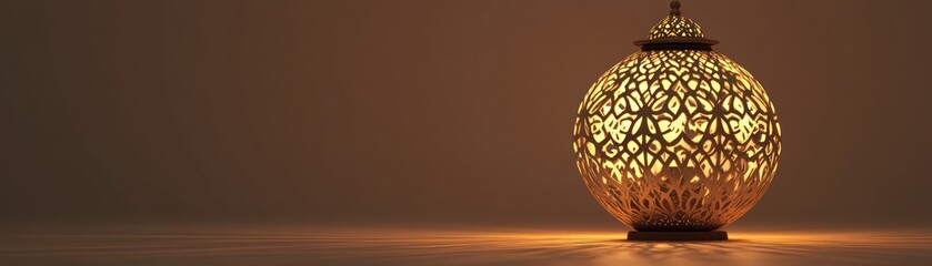 Illuminated Ornate Lantern Casts Warm Light